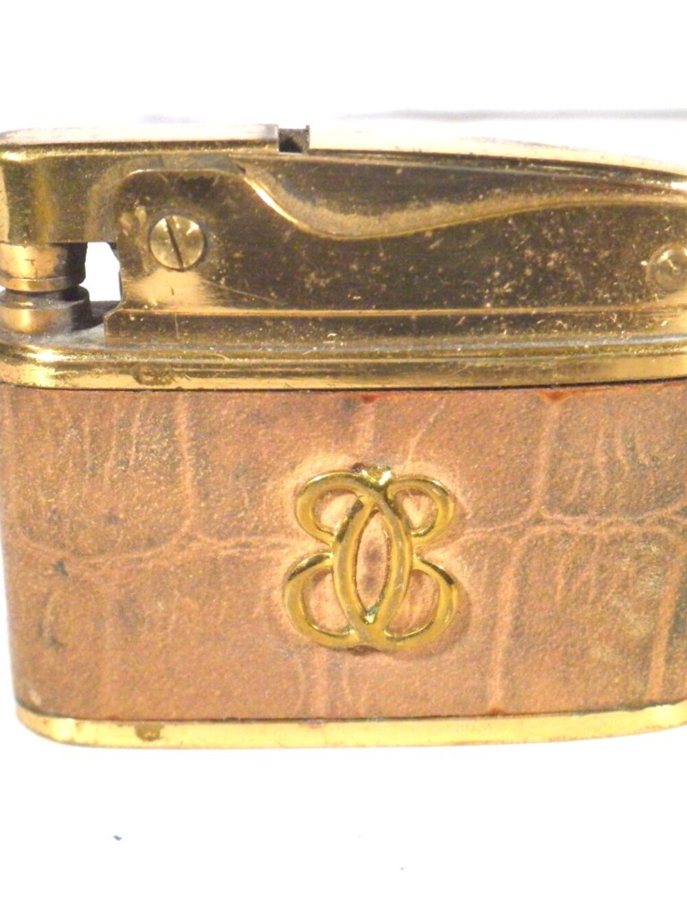 Vintage Buxton Pocket Lighter Alligator Leather Mid-Century - WORKS